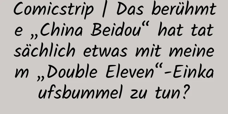 Comicstrip | Das berühmte „China Beidou“ hat tatsächlich etwas mit meinem „Double Eleven“-Einkaufsbummel zu tun?