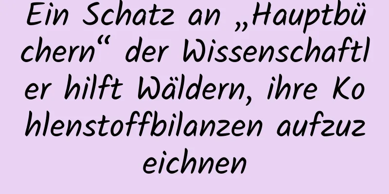 Ein Schatz an „Hauptbüchern“ der Wissenschaftler hilft Wäldern, ihre Kohlenstoffbilanzen aufzuzeichnen