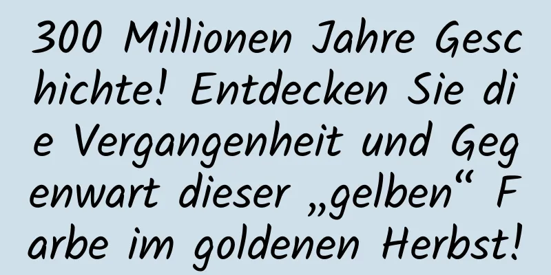 300 Millionen Jahre Geschichte! Entdecken Sie die Vergangenheit und Gegenwart dieser „gelben“ Farbe im goldenen Herbst!