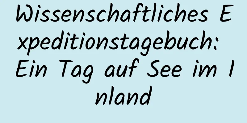 Wissenschaftliches Expeditionstagebuch: Ein Tag auf See im Inland