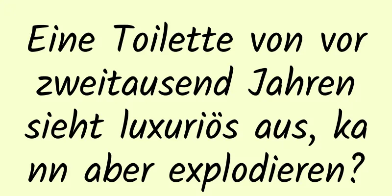 Eine Toilette von vor zweitausend Jahren sieht luxuriös aus, kann aber explodieren?