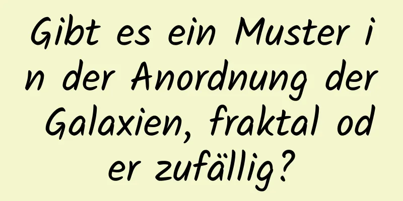 Gibt es ein Muster in der Anordnung der Galaxien, fraktal oder zufällig?