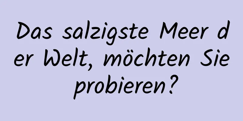 Das salzigste Meer der Welt, möchten Sie probieren?