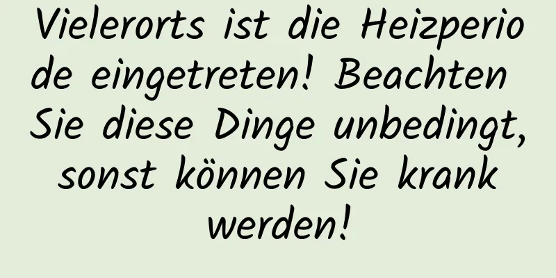Vielerorts ist die Heizperiode eingetreten! Beachten Sie diese Dinge unbedingt, sonst können Sie krank werden!
