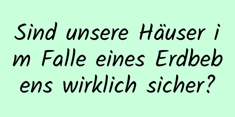 Sind unsere Häuser im Falle eines Erdbebens wirklich sicher?