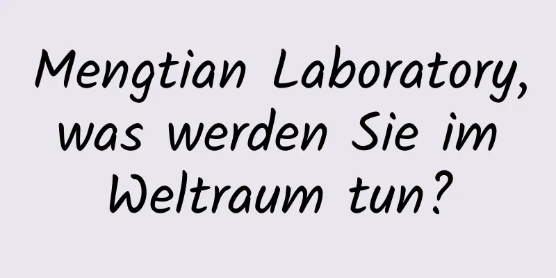 Mengtian Laboratory, was werden Sie im Weltraum tun?