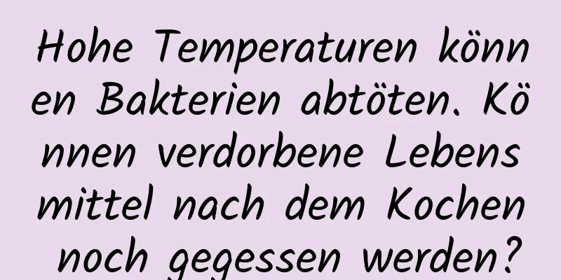 Hohe Temperaturen können Bakterien abtöten. Können verdorbene Lebensmittel nach dem Kochen noch gegessen werden?