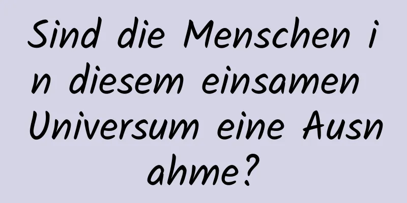 Sind die Menschen in diesem einsamen Universum eine Ausnahme?