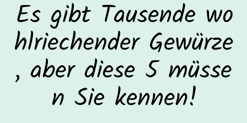 Es gibt Tausende wohlriechender Gewürze, aber diese 5 müssen Sie kennen!