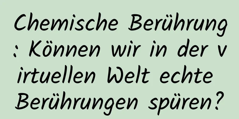 Chemische Berührung: Können wir in der virtuellen Welt echte Berührungen spüren?