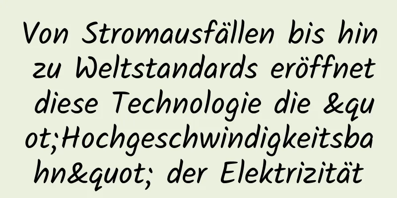 Von Stromausfällen bis hin zu Weltstandards eröffnet diese Technologie die "Hochgeschwindigkeitsbahn" der Elektrizität