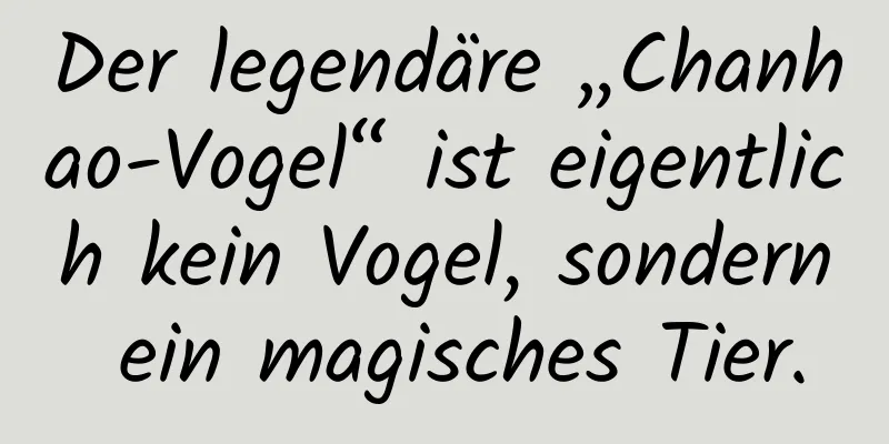 Der legendäre „Chanhao-Vogel“ ist eigentlich kein Vogel, sondern ein magisches Tier.