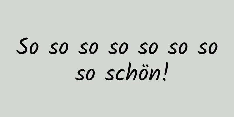 So so so so so so so so schön!