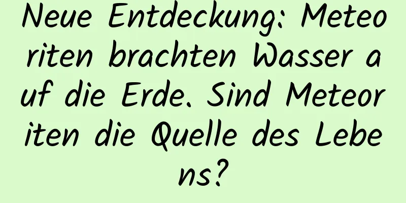 Neue Entdeckung: Meteoriten brachten Wasser auf die Erde. Sind Meteoriten die Quelle des Lebens?