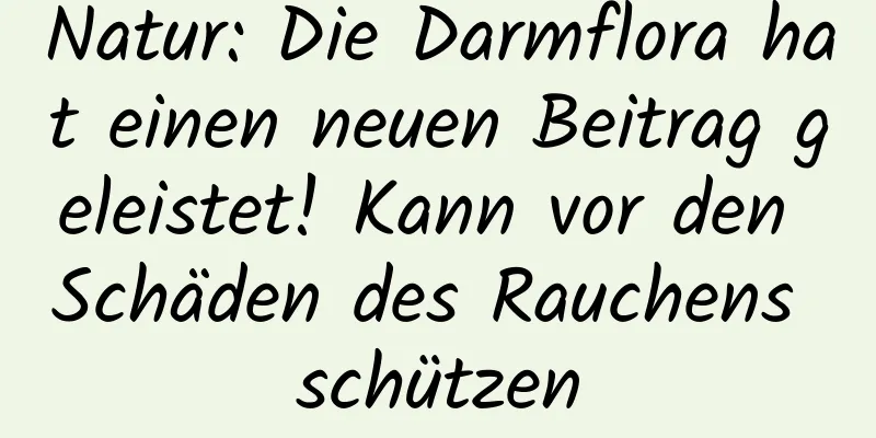 Natur: Die Darmflora hat einen neuen Beitrag geleistet! Kann vor den Schäden des Rauchens schützen