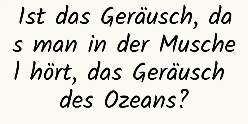 Ist das Geräusch, das man in der Muschel hört, das Geräusch des Ozeans?