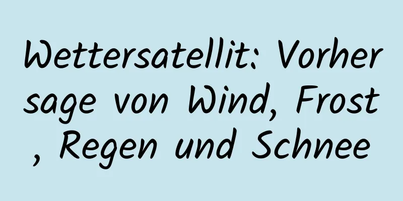 Wettersatellit: Vorhersage von Wind, Frost, Regen und Schnee