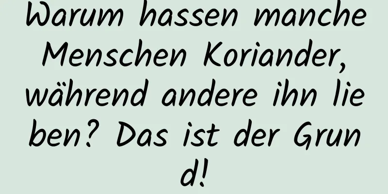 Warum hassen manche Menschen Koriander, während andere ihn lieben? Das ist der Grund!