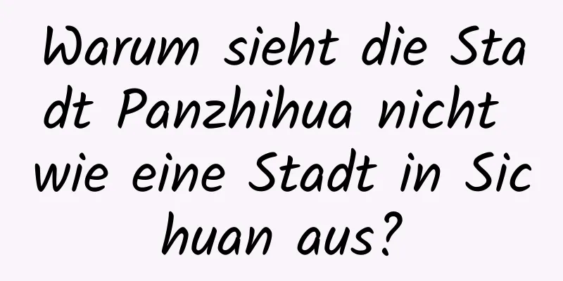Warum sieht die Stadt Panzhihua nicht wie eine Stadt in Sichuan aus?