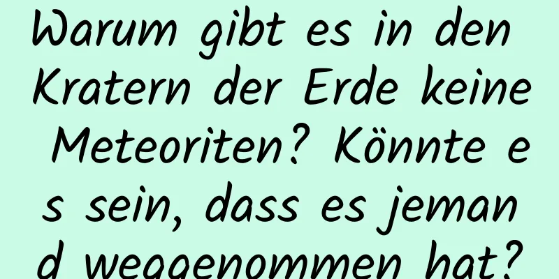 Warum gibt es in den Kratern der Erde keine Meteoriten? Könnte es sein, dass es jemand weggenommen hat?
