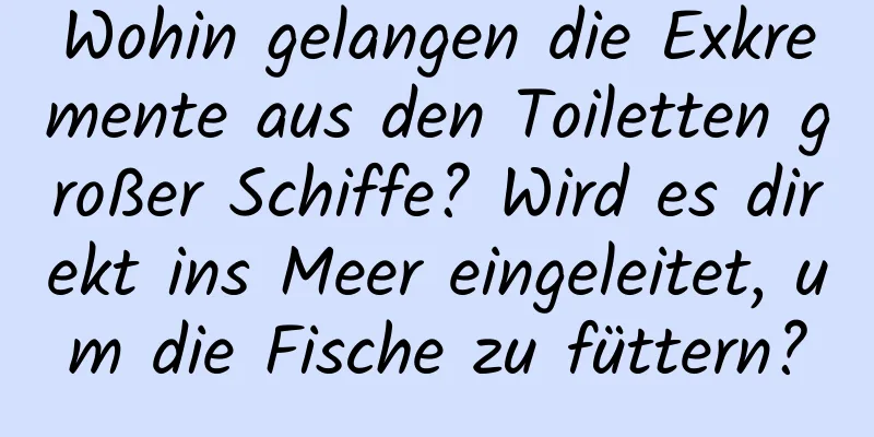 Wohin gelangen die Exkremente aus den Toiletten großer Schiffe? Wird es direkt ins Meer eingeleitet, um die Fische zu füttern?