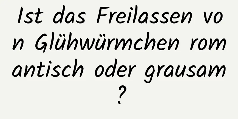Ist das Freilassen von Glühwürmchen romantisch oder grausam?