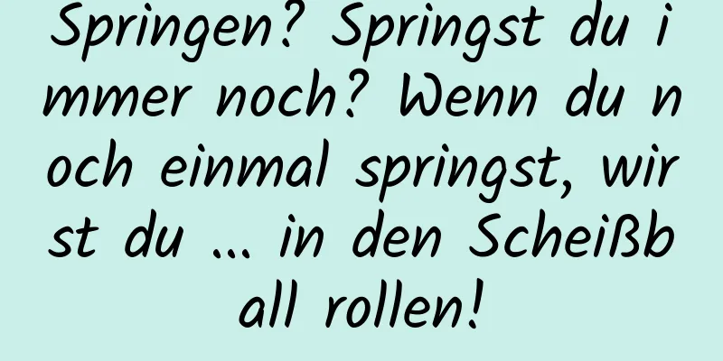 Springen? Springst du immer noch? Wenn du noch einmal springst, wirst du ... in den Scheißball rollen!