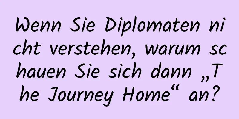 Wenn Sie Diplomaten nicht verstehen, warum schauen Sie sich dann „The Journey Home“ an?