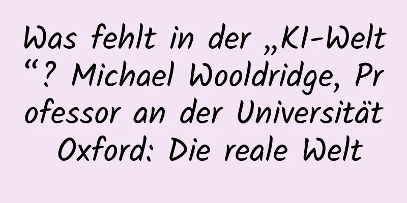 Was fehlt in der „KI-Welt“? Michael Wooldridge, Professor an der Universität Oxford: Die reale Welt