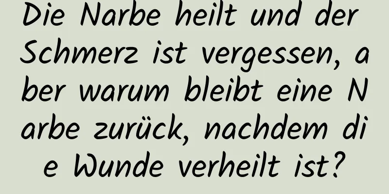 Die Narbe heilt und der Schmerz ist vergessen, aber warum bleibt eine Narbe zurück, nachdem die Wunde verheilt ist?