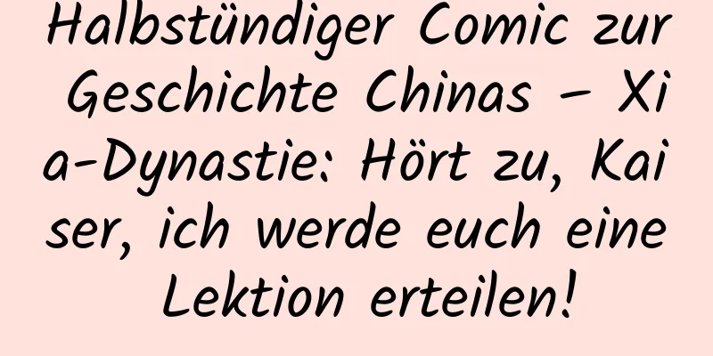 Halbstündiger Comic zur Geschichte Chinas – Xia-Dynastie: Hört zu, Kaiser, ich werde euch eine Lektion erteilen!