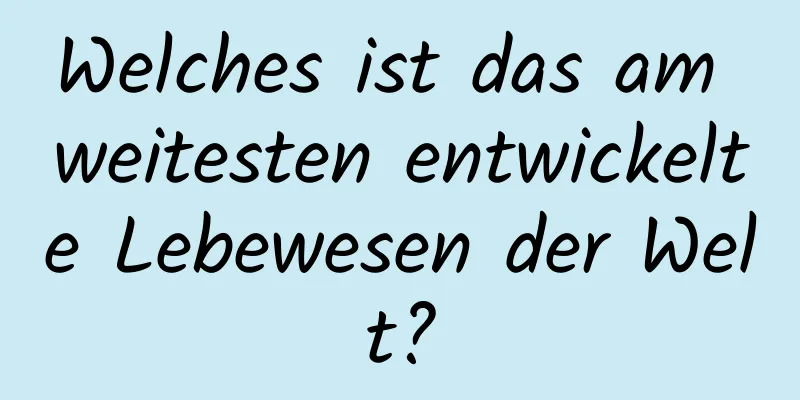 Welches ist das am weitesten entwickelte Lebewesen der Welt?