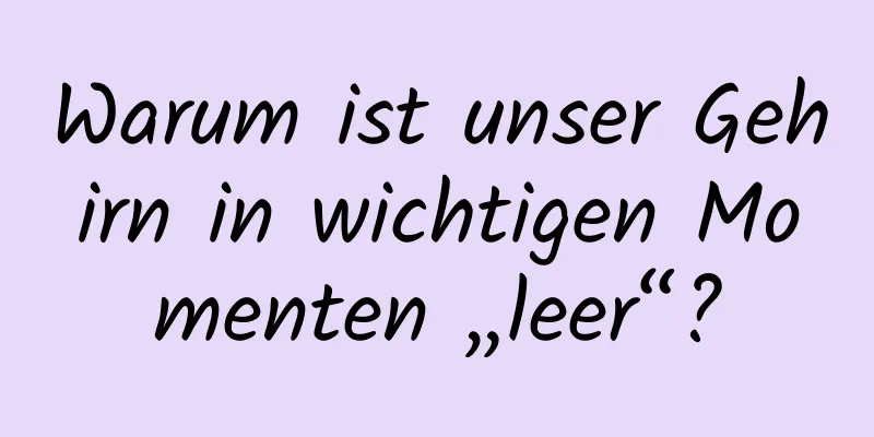 Warum ist unser Gehirn in wichtigen Momenten „leer“?