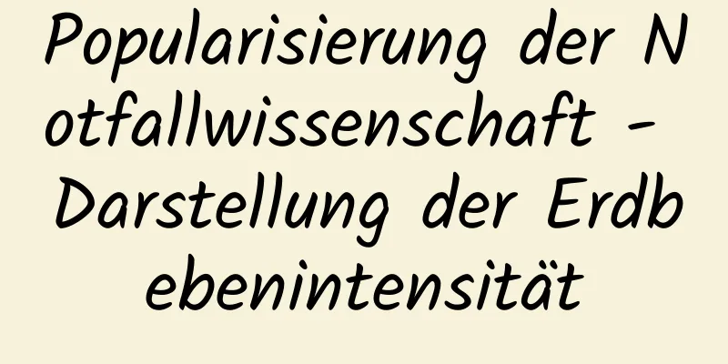 Popularisierung der Notfallwissenschaft - Darstellung der Erdbebenintensität