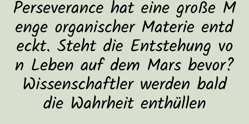 Perseverance hat eine große Menge organischer Materie entdeckt. Steht die Entstehung von Leben auf dem Mars bevor? Wissenschaftler werden bald die Wahrheit enthüllen
