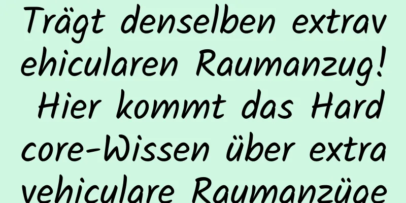 Trägt denselben extravehicularen Raumanzug! Hier kommt das Hardcore-Wissen über extravehiculare Raumanzüge