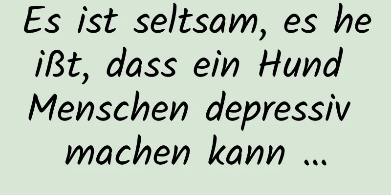 Es ist seltsam, es heißt, dass ein Hund Menschen depressiv machen kann …