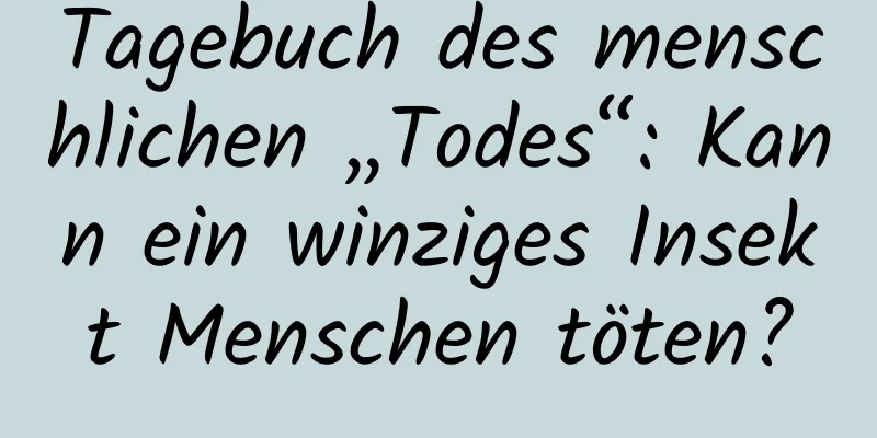 Tagebuch des menschlichen „Todes“: Kann ein winziges Insekt Menschen töten?