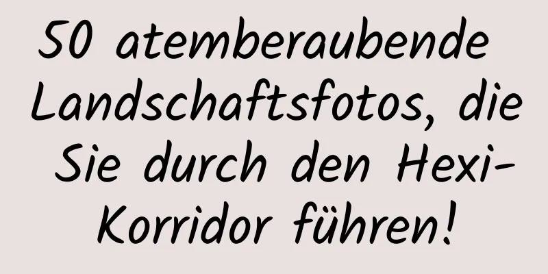 50 atemberaubende Landschaftsfotos, die Sie durch den Hexi-Korridor führen!