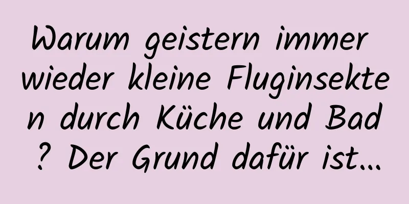 Warum geistern immer wieder kleine Fluginsekten durch Küche und Bad? Der Grund dafür ist…