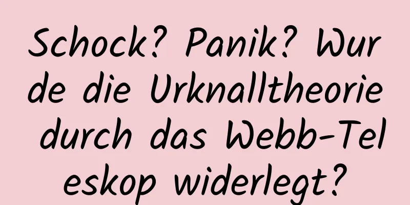Schock? Panik? Wurde die Urknalltheorie durch das Webb-Teleskop widerlegt?