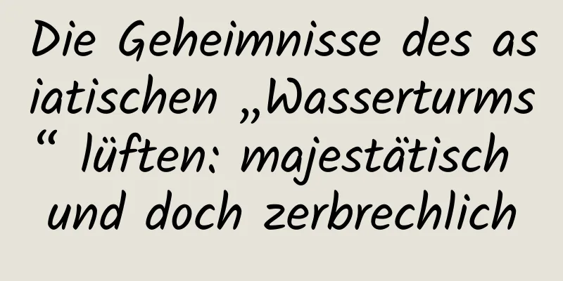 Die Geheimnisse des asiatischen „Wasserturms“ lüften: majestätisch und doch zerbrechlich