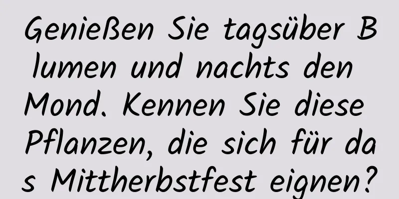 Genießen Sie tagsüber Blumen und nachts den Mond. Kennen Sie diese Pflanzen, die sich für das Mittherbstfest eignen?