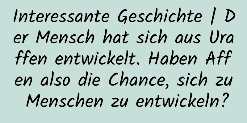 Interessante Geschichte | Der Mensch hat sich aus Uraffen entwickelt. Haben Affen also die Chance, sich zu Menschen zu entwickeln?