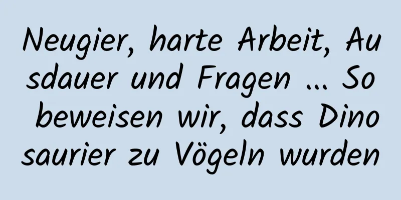 Neugier, harte Arbeit, Ausdauer und Fragen ... So beweisen wir, dass Dinosaurier zu Vögeln wurden