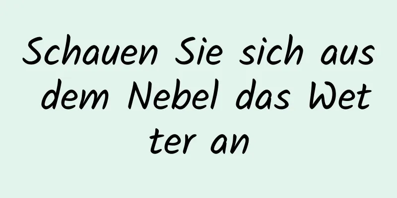 Schauen Sie sich aus dem Nebel das Wetter an
