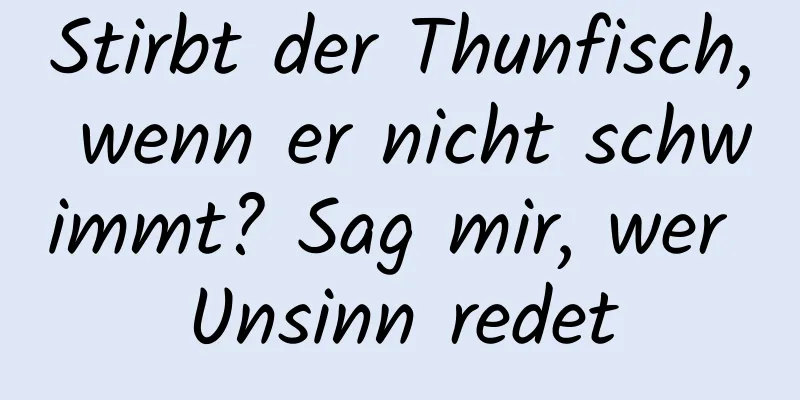 Stirbt der Thunfisch, wenn er nicht schwimmt? Sag mir, wer Unsinn redet