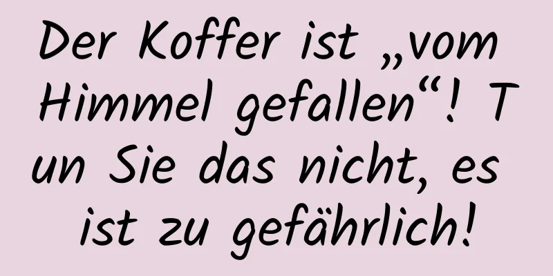 Der Koffer ist „vom Himmel gefallen“! Tun Sie das nicht, es ist zu gefährlich!