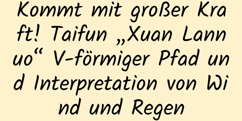 Kommt mit großer Kraft! Taifun „Xuan Lannuo“ V-förmiger Pfad und Interpretation von Wind und Regen