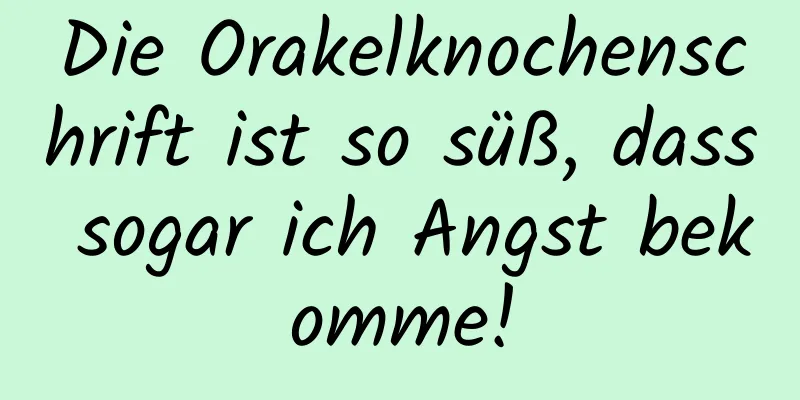 Die Orakelknochenschrift ist so süß, dass sogar ich Angst bekomme!